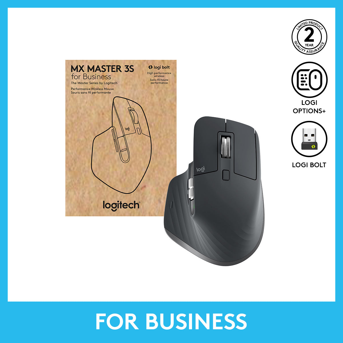 MX MASTER 3S for Business 高階靜音智能滑鼠 (石墨灰) - 2B