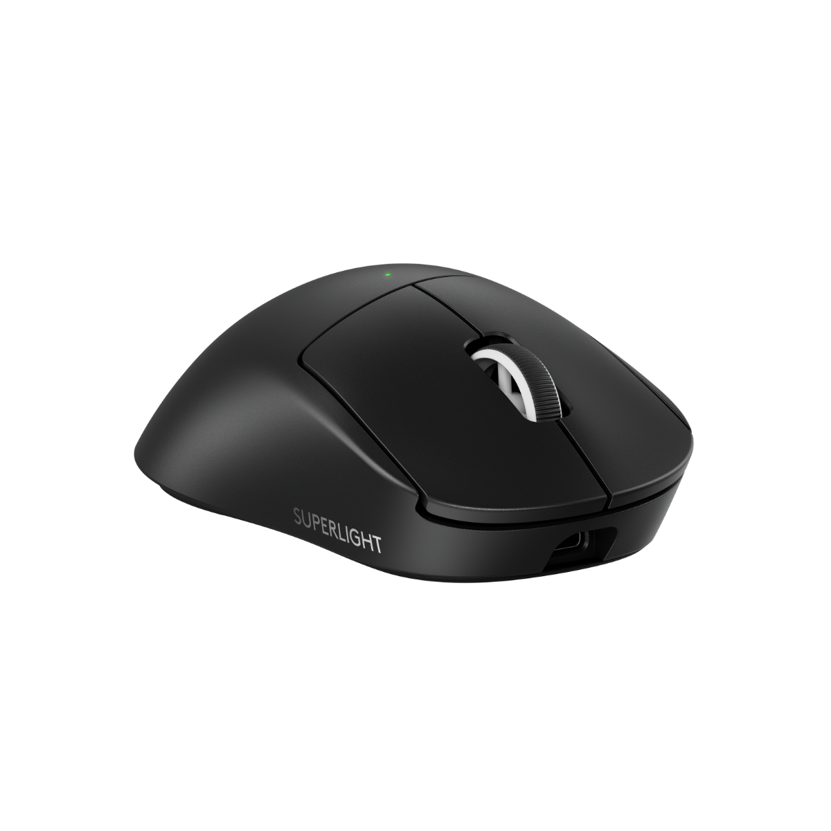 羅技 SUPERLIGHT 2 DEX 黑色滑鼠側面Side view of black Logitech G PRO X SUPERLIGHT 2 DEX