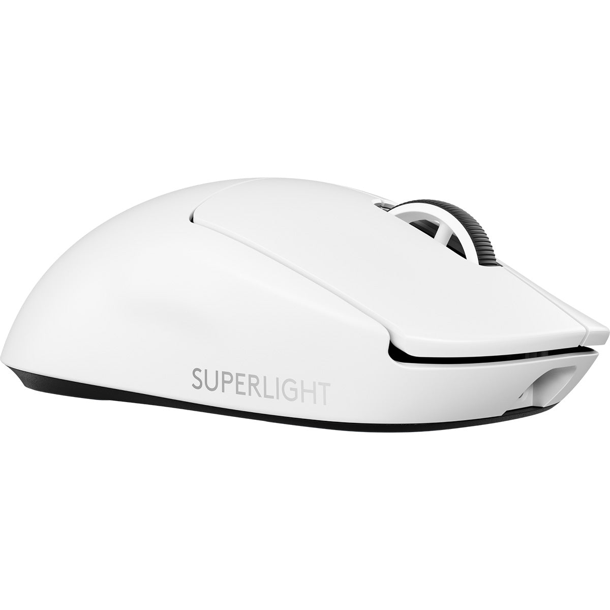 羅技 SUPERLIGHT 2 白色電競滑鼠側面Side view of white Logitech G PRO X SUPERLIGHT 2 gaming mouse