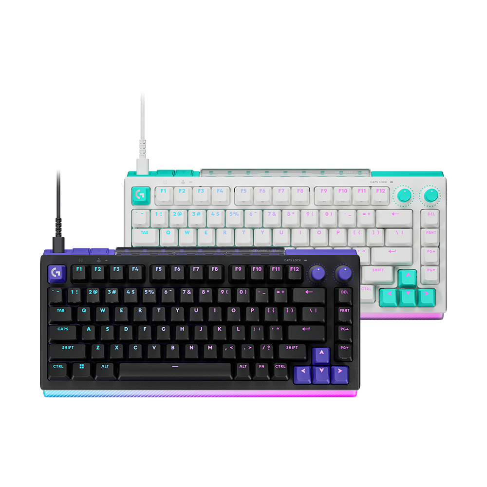 Logitech G512 X 75 類比機械雙軸有線電競鍵盤外觀 Logitech 75% compact mechanical gaming keyboard with Dual Swap technology.